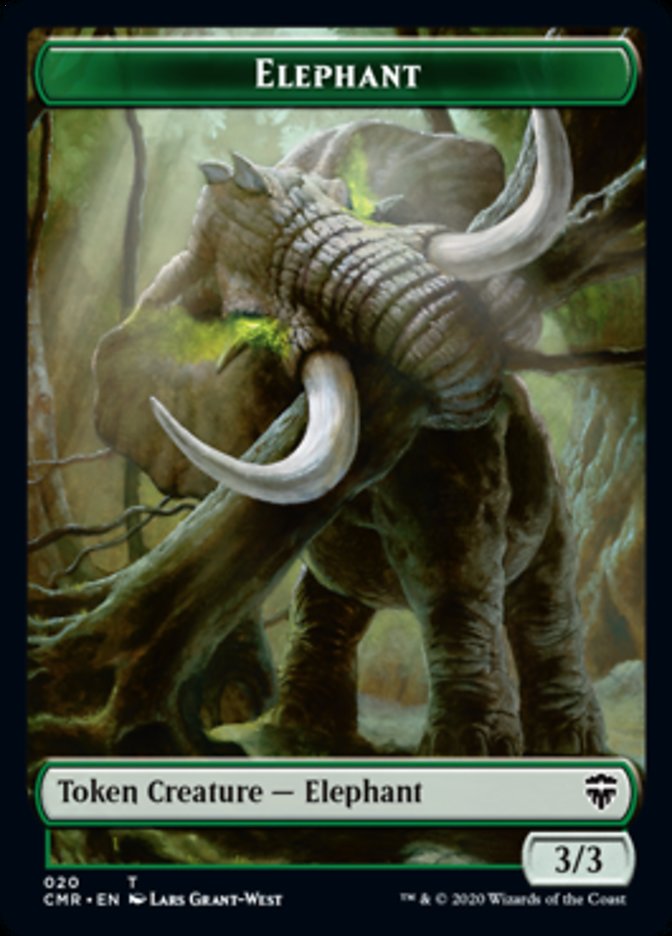 Elephant // Soldier Double-Sided Token [Commander Legends Tokens] | Good Games Modbury