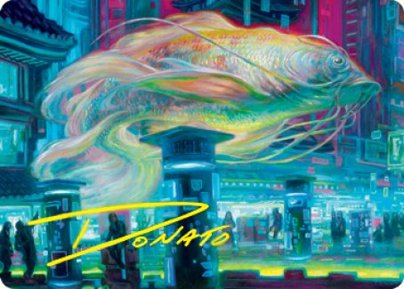 Skyswimmer Koi Art Card (Gold-Stamped Signature) [Kamigawa: Neon Dynasty Art Series] | Good Games Modbury