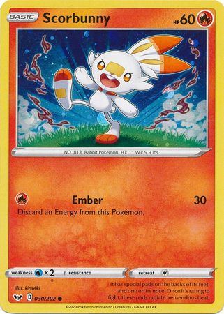 Scorbunny (030/202) (Cosmos Holo) [Sword & Shield: Base Set] | Good Games Modbury