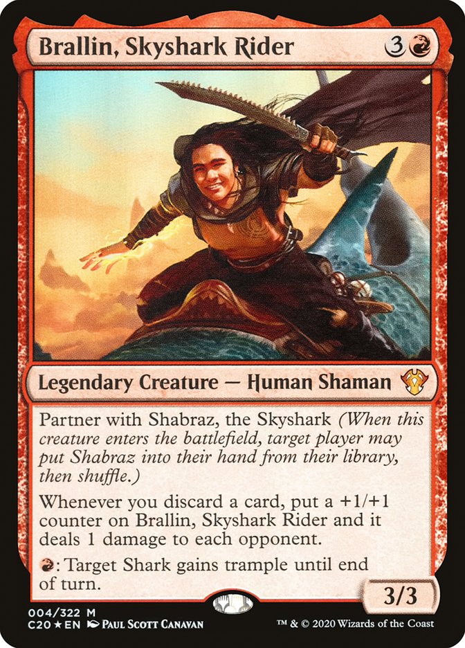 Brallin, Skyshark Rider [Commander 2020] | Good Games Modbury