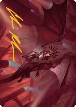 Ziatora the Incinerator Art Card Gold Stamped Signature 33 (Art Series: Streets of New Capenna)  | Good Games Modbury