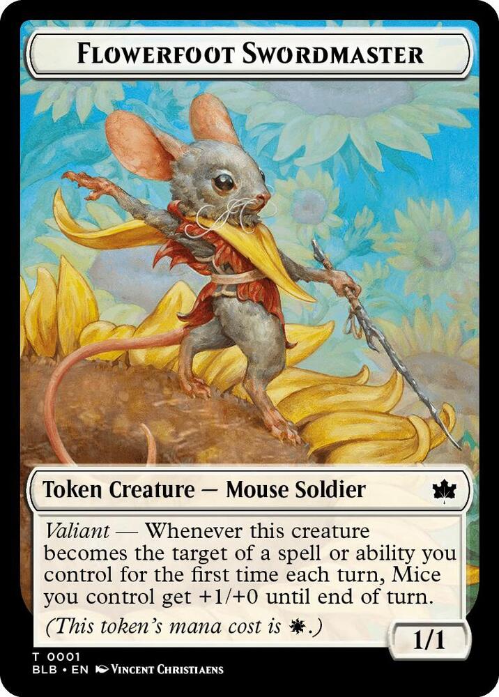 Flowerfoot Swordmaster Token 1 (Bloomburrow)  | Good Games Modbury