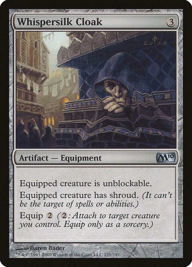 Whispersilk Cloak 221/249 (Magic 2010 (M10))  - Foil | Good Games Modbury