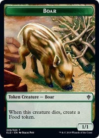 Boar // Food (16) Double-Sided Token [Throne of Eldraine Tokens] | Good Games Modbury