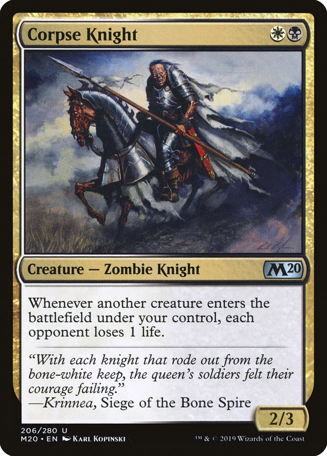 Corpse Knight (Misprint) [Core Set 2020] | Good Games Modbury