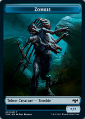 Human (001) // Zombie (005) Double-Sided Token [Innistrad: Crimson Vow Tokens] | Good Games Modbury