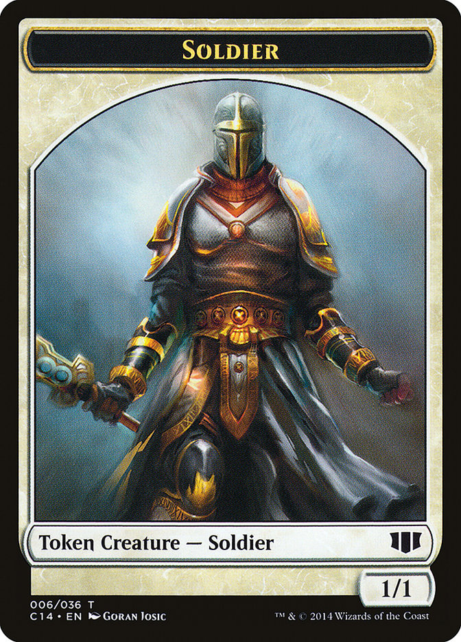 Soldier // Spirit Double-Sided Token [Commander 2014 Tokens] | Good Games Modbury