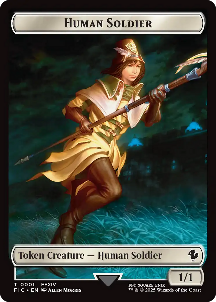 Human Soldier // Hero (0008) Double-Sided Token [FINAL FANTASY Commander Tokens] | Good Games Modbury