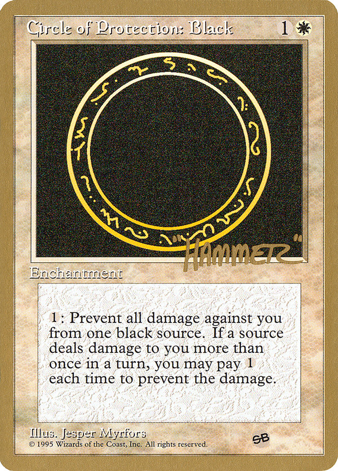 Circle of Protection: Black (Shawn "Hammer" Regnier) (SB) [Pro Tour Collector Set] | Good Games Modbury