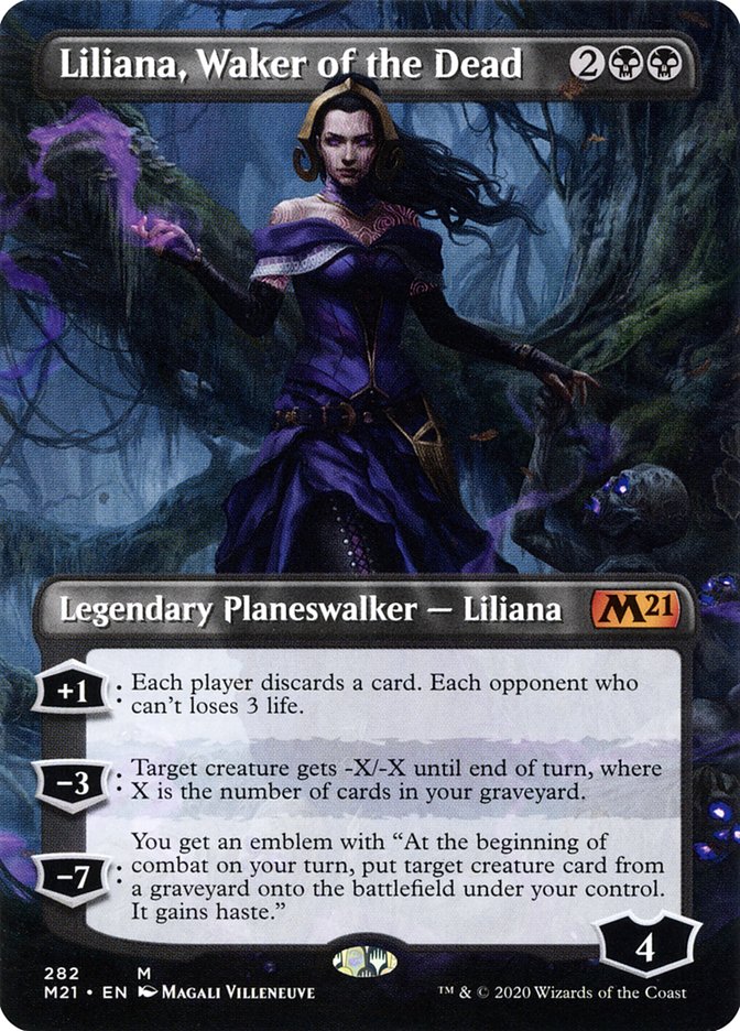 Liliana, Waker of the Dead (Borderless) [Core Set 2021] | Good Games Modbury