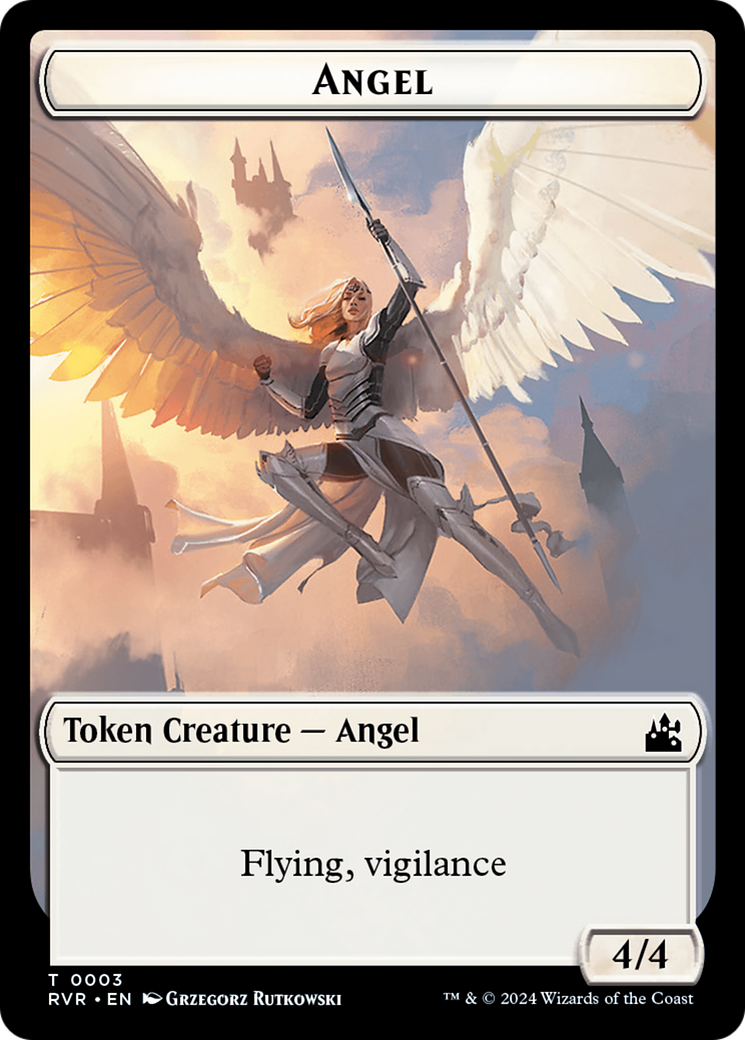 Goblin (0008) // Angel (0003) Double-Sided Token [Ravnica Remastered Tokens] | Good Games Modbury