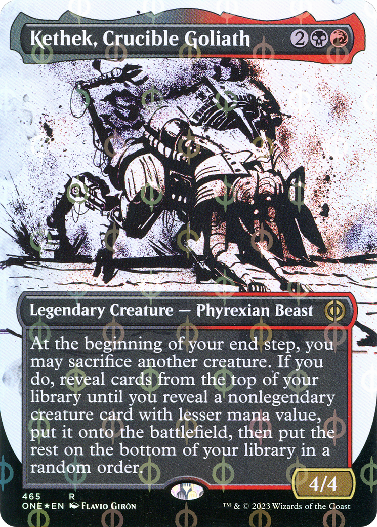 Kethek, Crucible Goliath (Borderless Ichor Step-and-Compleat Foil) [Phyrexia: All Will Be One] | Good Games Modbury