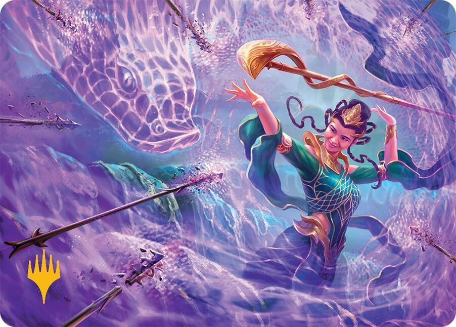 Snakeskin Veil Art Card 19 54 Gold Stamped Planeswalker Symbol 19 (Art Series: Tarkir: Dragonstorm)  | Good Games Modbury