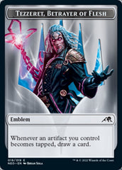 Spirit (002) // Tezzeret, Betrayer of Flesh Emblem Double-Sided Token [Kamigawa: Neon Dynasty Tokens] | Good Games Modbury