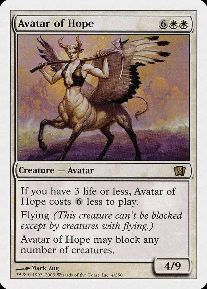 Avatar of Hope 4/350 (8th Edition)  | Good Games Modbury