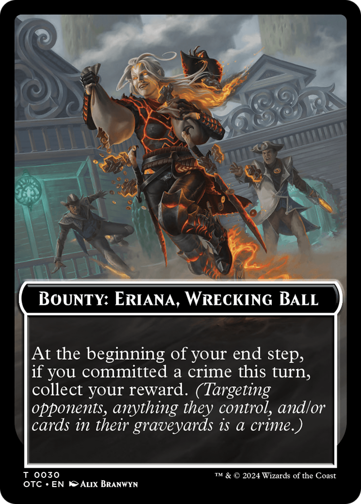 Bounty: Eriana, Wrecking Ball // Bounty Rules Double-Sided Token [Outlaws of Thunder Junction Commander Tokens] | Good Games Modbury