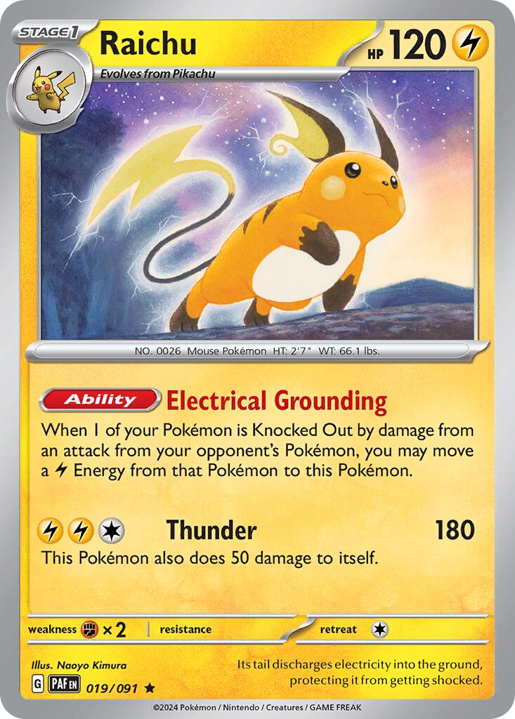Raichu (019/091) (Theme Deck Exclusive) [Scarlet & Violet: Paldean Fates] | Good Games Modbury