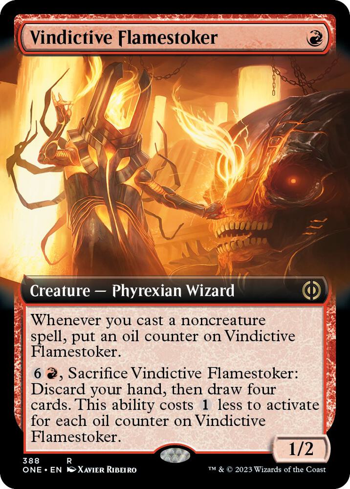 Vindictive Flamestoker 388/271 (Phyrexia: All Will Be One)  - Extended Art Foil | Good Games Modbury