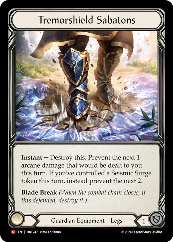 Tremorshield Sabatons [HNT247] (The Hunted)  Rainbow Foil | Good Games Modbury