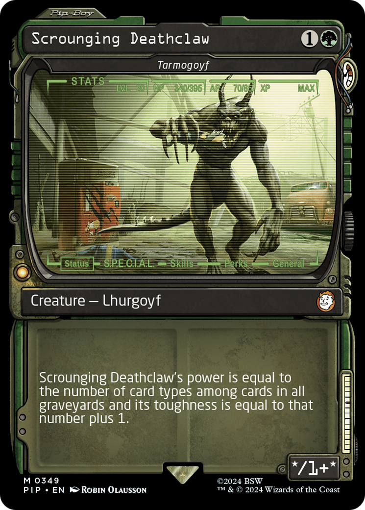 Scrounging Deathclaw - Tarmogoyf (Showcase) [Fallout] | Good Games Modbury