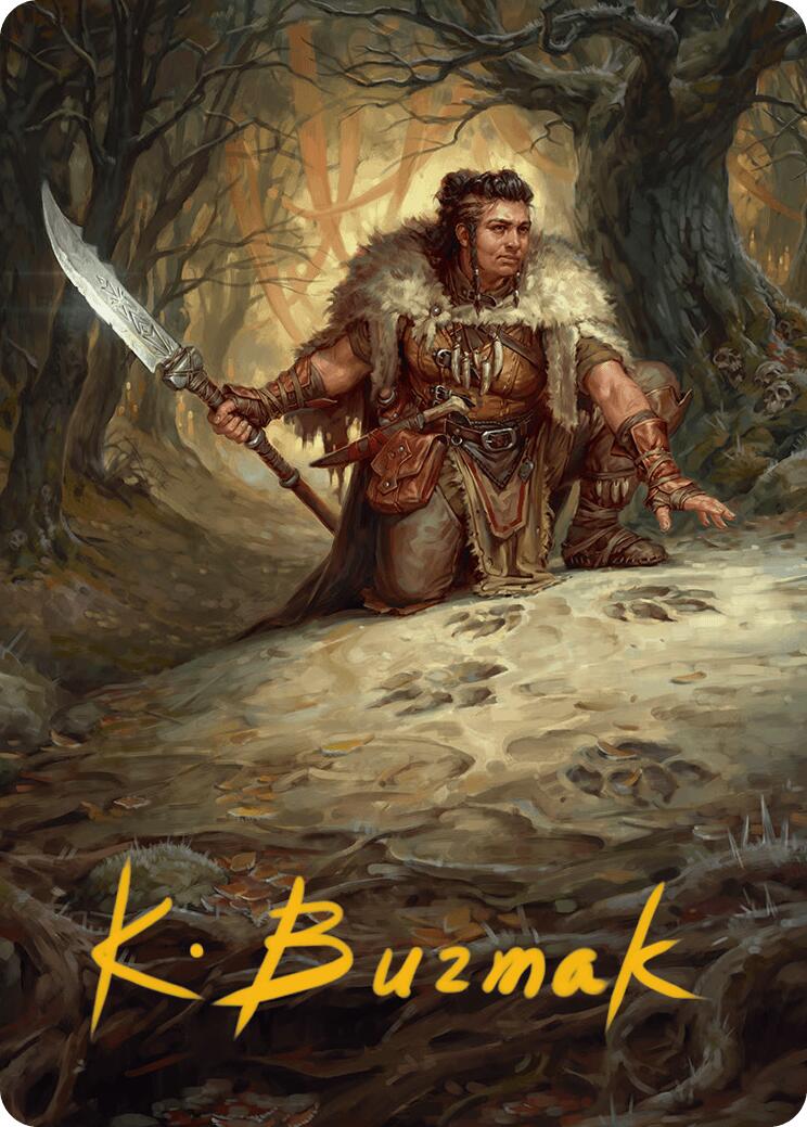 Tireless Tracker Art Card (Gold-Stamped Signature) [Innistrad Remastered Art Series] | Good Games Modbury