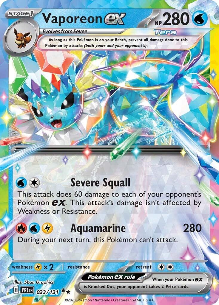 Vaporeon ex (023/131) [Scarlet & Violet: Prismatic Evolutions] | Good Games Modbury