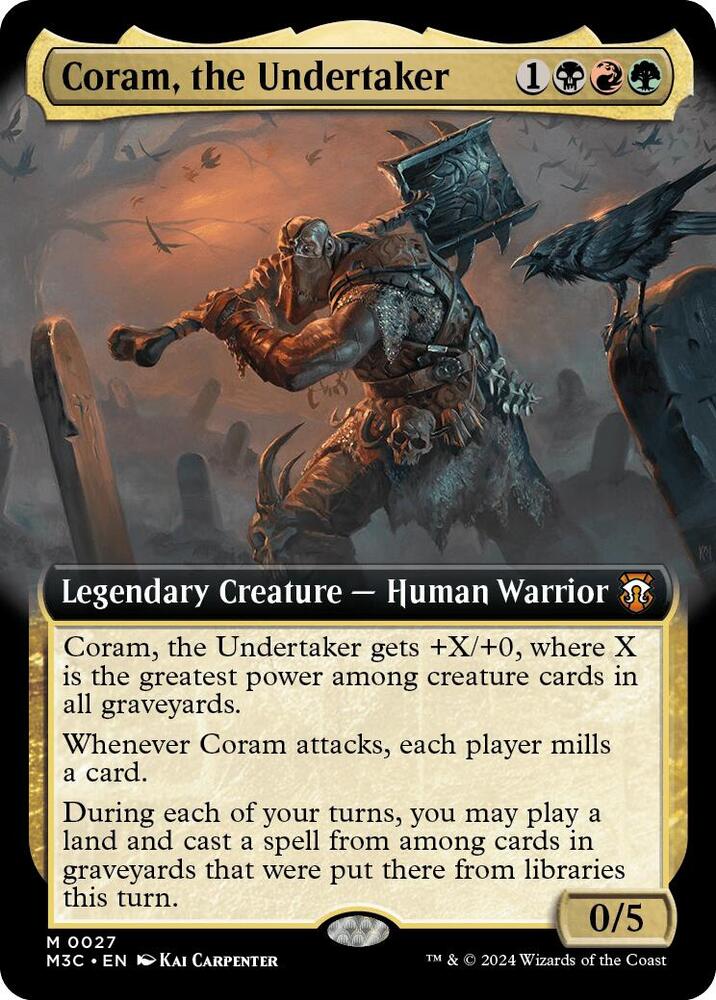 Coram, the Undertaker 27/411 (Commander: Modern Horizons 3)  - Extended Art | Good Games Modbury