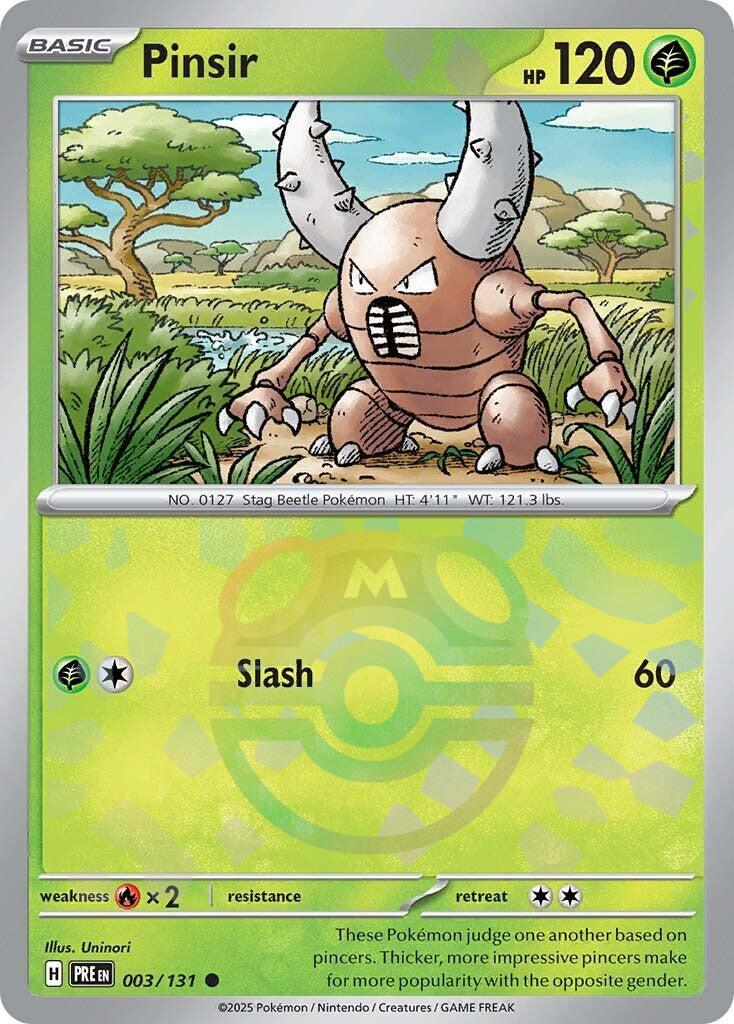 Pinsir (003/131) (Master Ball Pattern) [Scarlet & Violet: Prismatic Evolutions] | Good Games Modbury