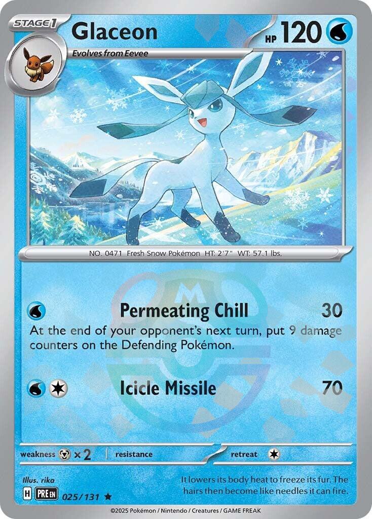 Glaceon (025/131) (Master Ball Pattern) [Scarlet & Violet: Prismatic Evolutions] | Good Games Modbury