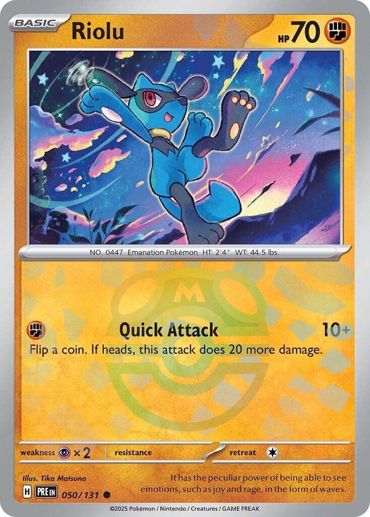 Riolu (050/131) (Master Ball Pattern) [Scarlet & Violet: Prismatic Evolutions] | Good Games Modbury