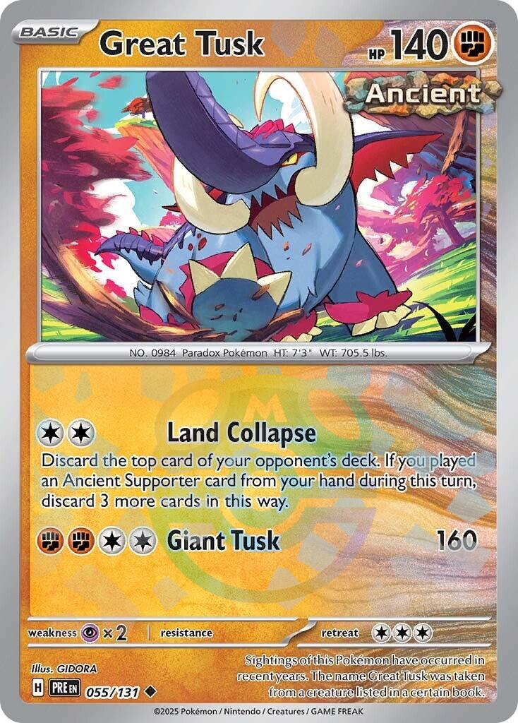 Great Tusk (055/131) (Master Ball Pattern) [Scarlet & Violet: Prismatic Evolutions] | Good Games Modbury