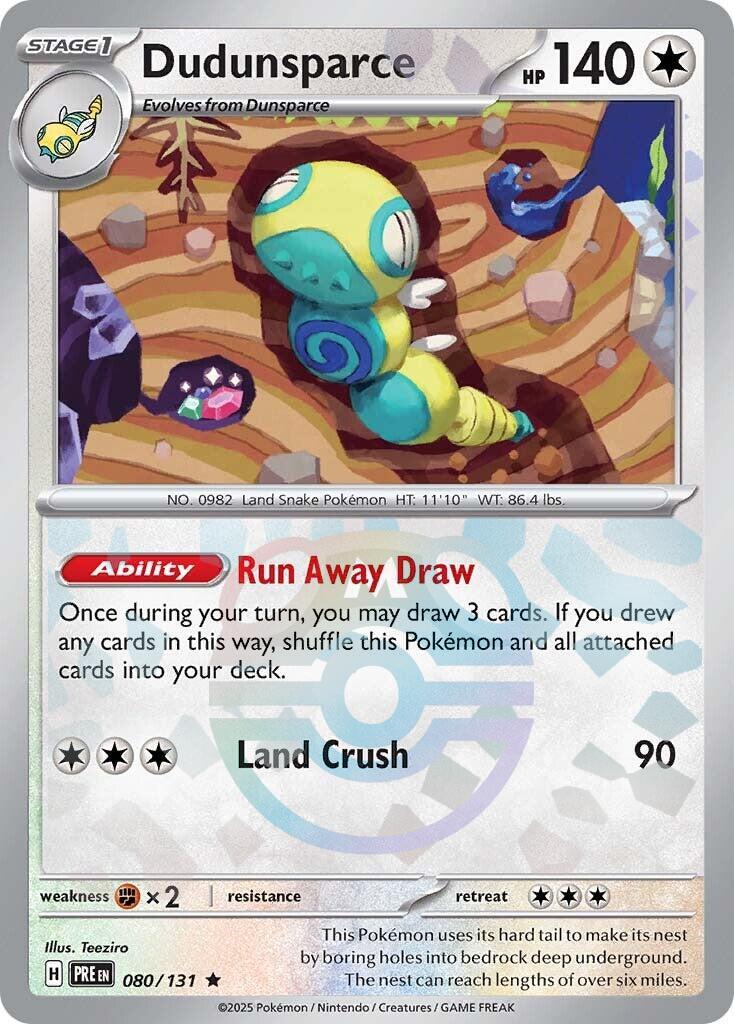 Dudunsparce (080/131) (Master Ball Pattern) [Scarlet & Violet: Prismatic Evolutions] | Good Games Modbury