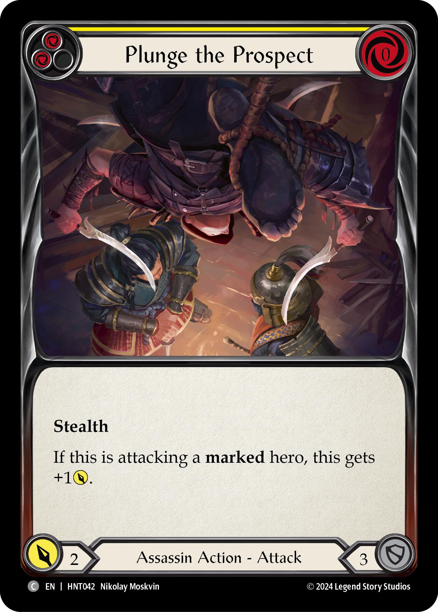 Plunge the Prospect (Yellow) [HNT042] (The Hunted)  Rainbow Foil | Good Games Modbury