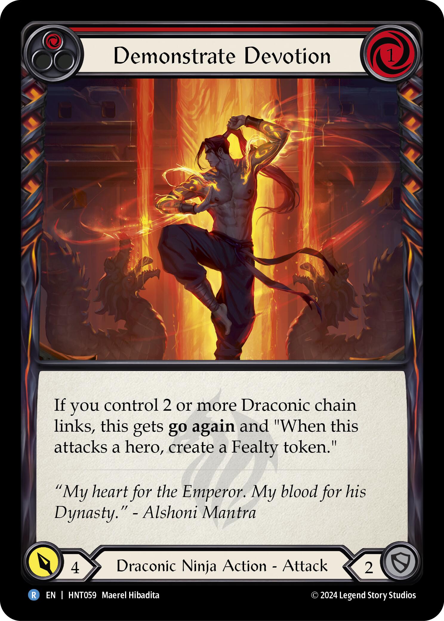 Demonstrate Devotion (Red) [HNT059] (The Hunted)  Rainbow Foil | Good Games Modbury