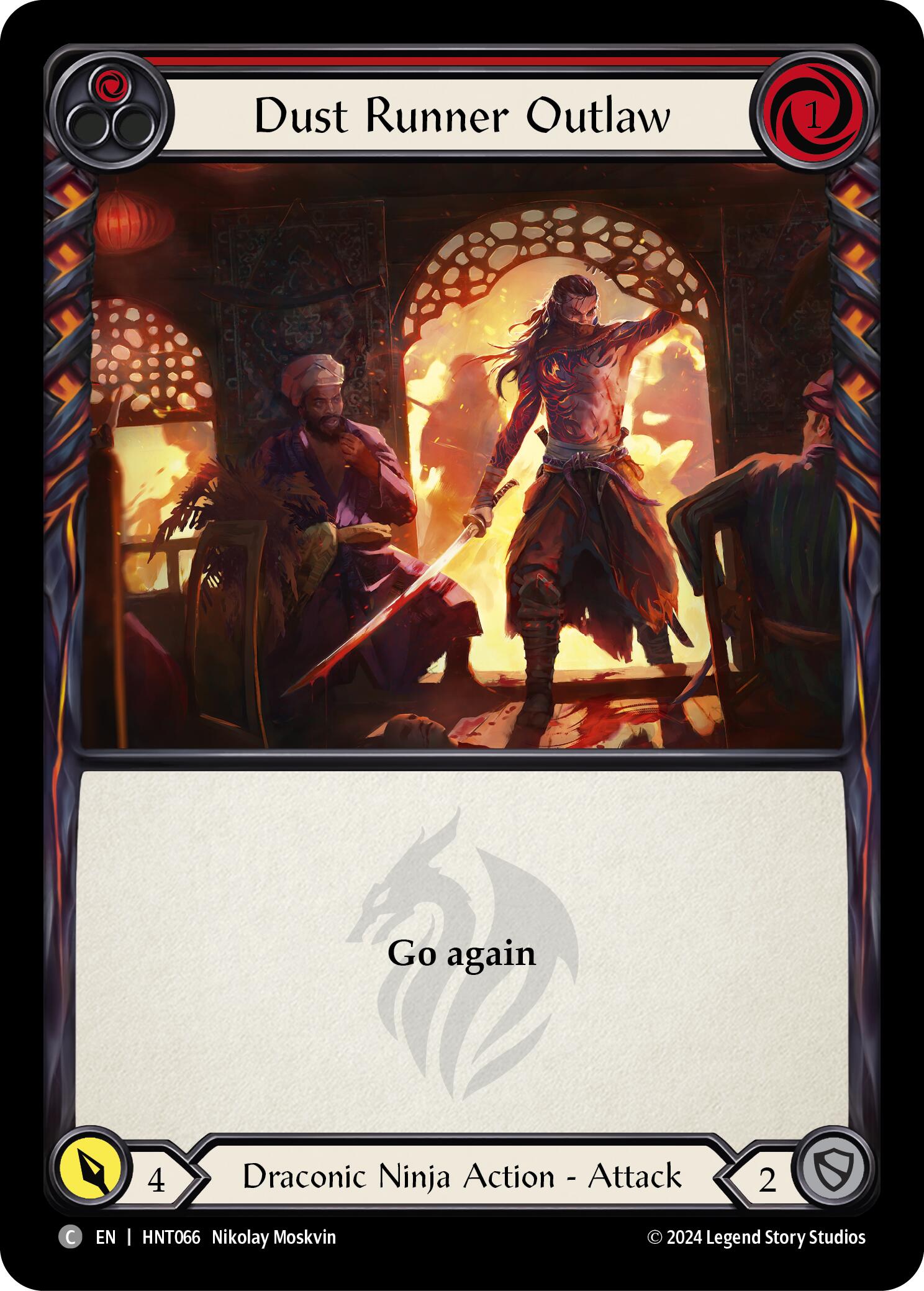 Dust Runner Outlaw (Red) [HNT066] (The Hunted)  Rainbow Foil | Good Games Modbury