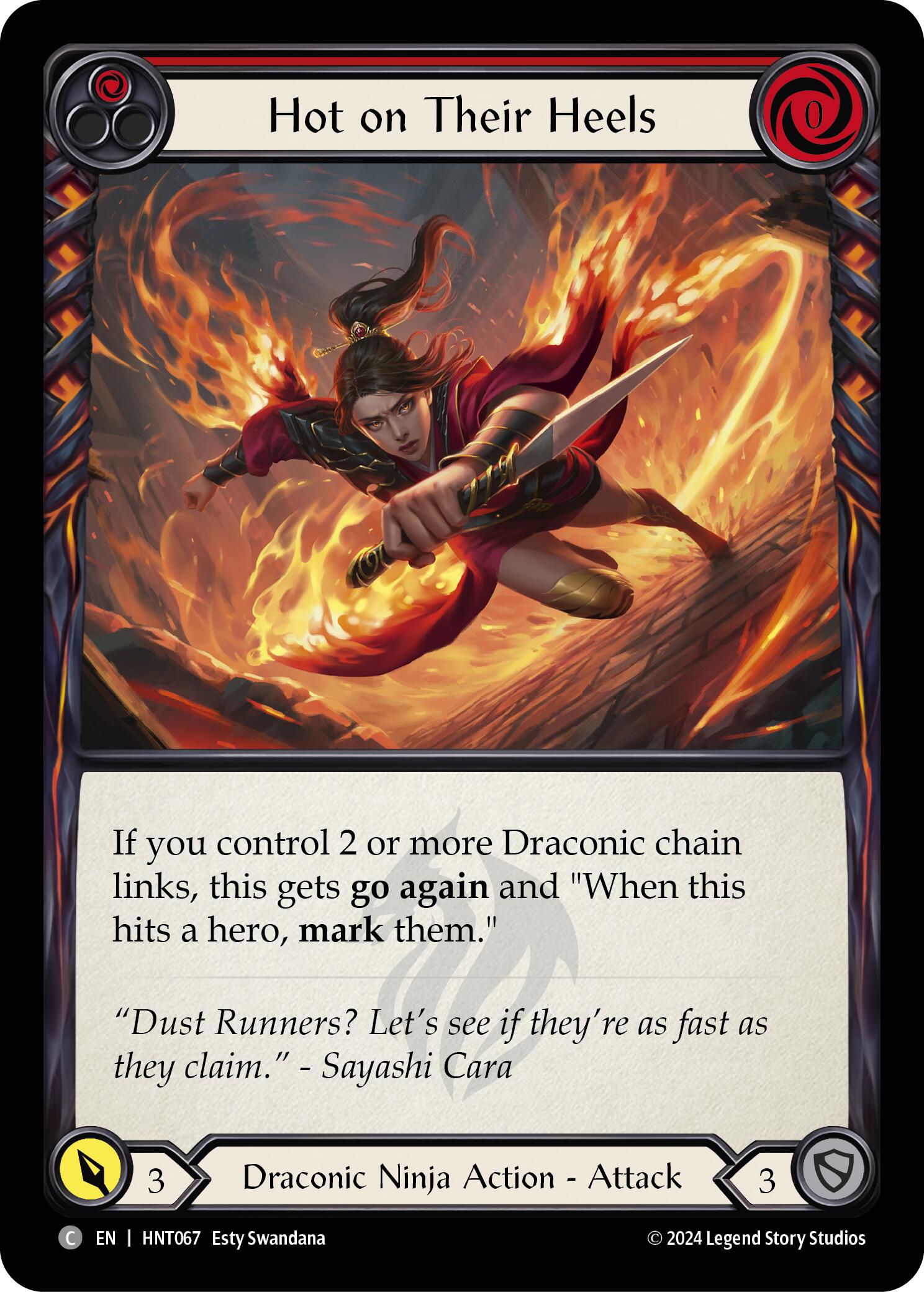Hot on Their Heels (Red) [HNT067] (The Hunted)  Rainbow Foil | Good Games Modbury