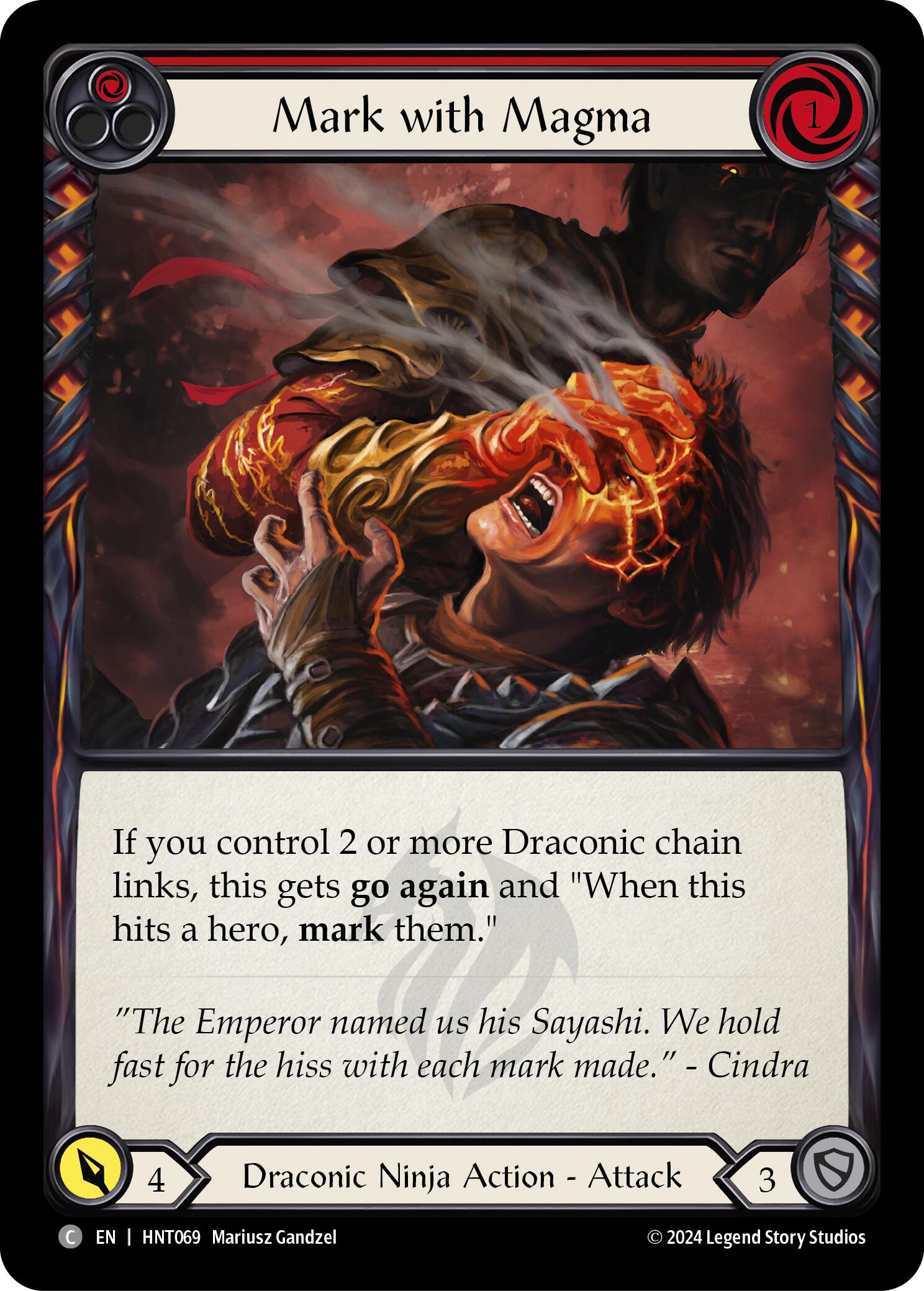 Mark with Magma (Red) [HNT069] (The Hunted)  Rainbow Foil | Good Games Modbury