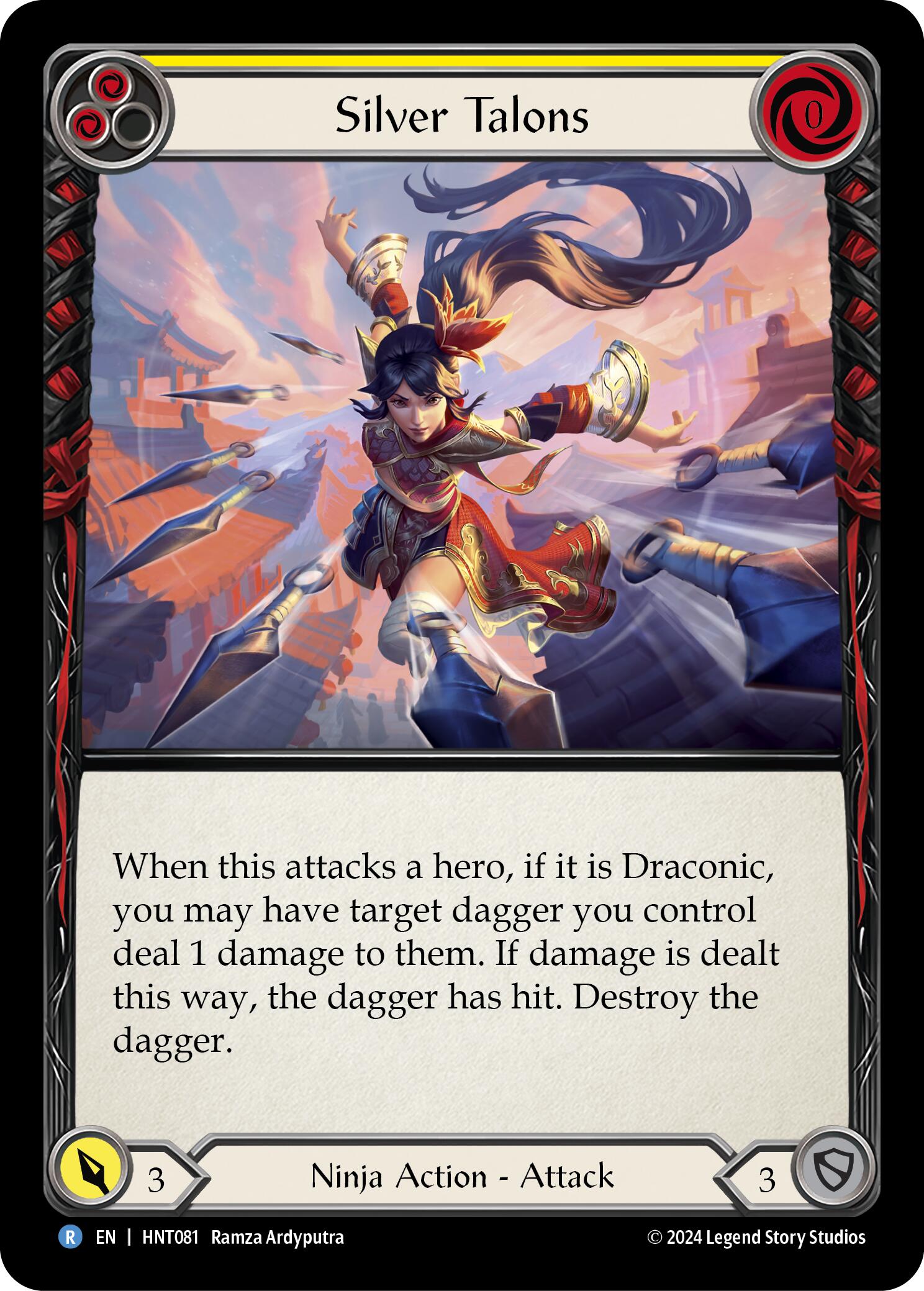 Silver Talons (Yellow) [HNT081] (The Hunted)  Rainbow Foil | Good Games Modbury