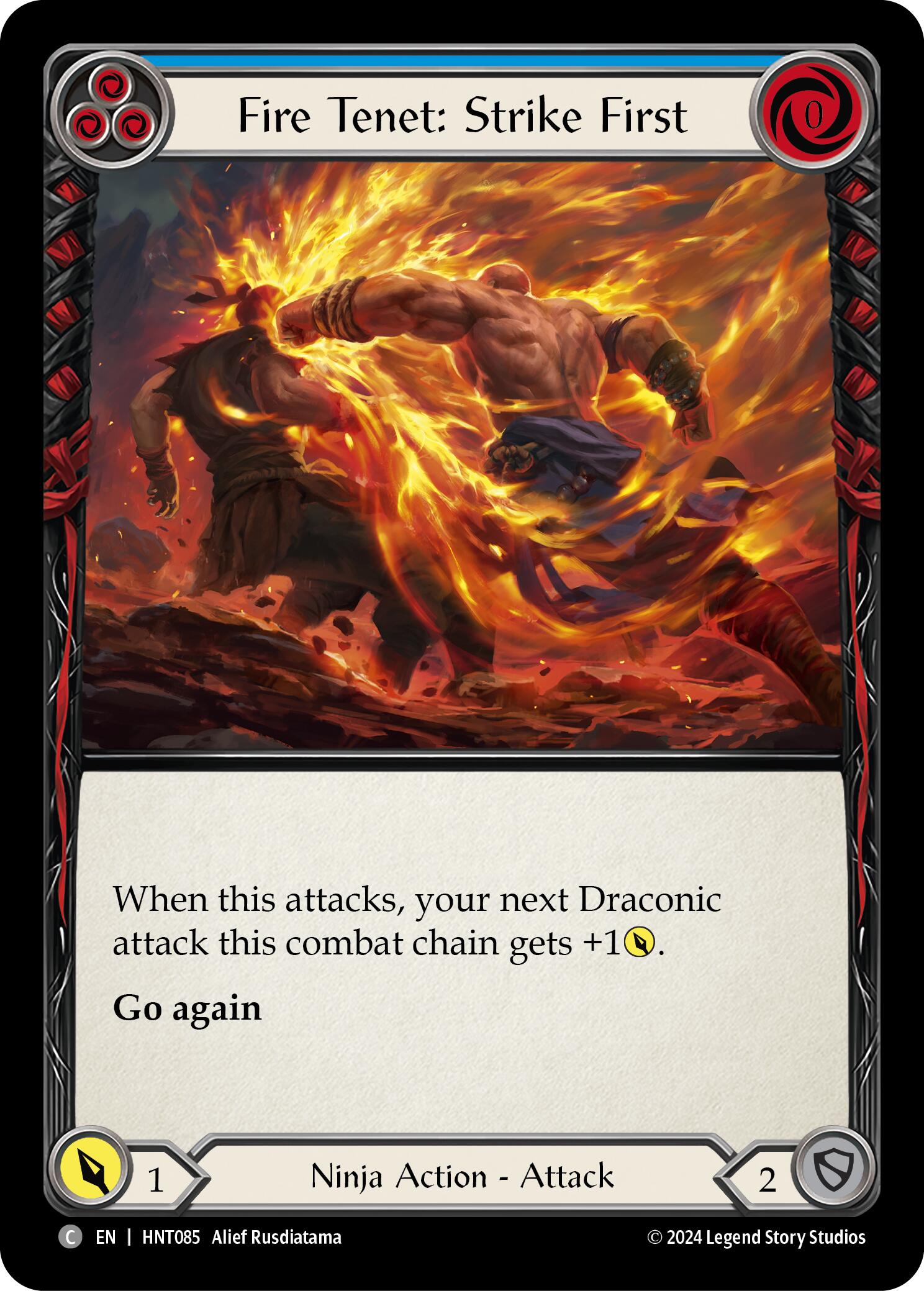 Fire Tenet: Strike First (Blue) [HNT085] (The Hunted)  Rainbow Foil | Good Games Modbury