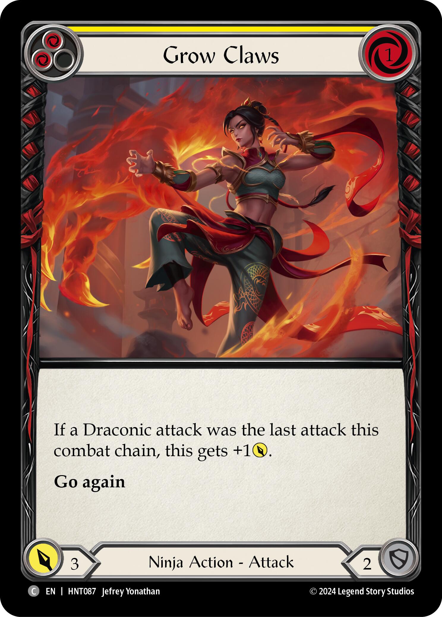 Grow Claws (Yellow) [HNT087] (The Hunted)  Rainbow Foil | Good Games Modbury