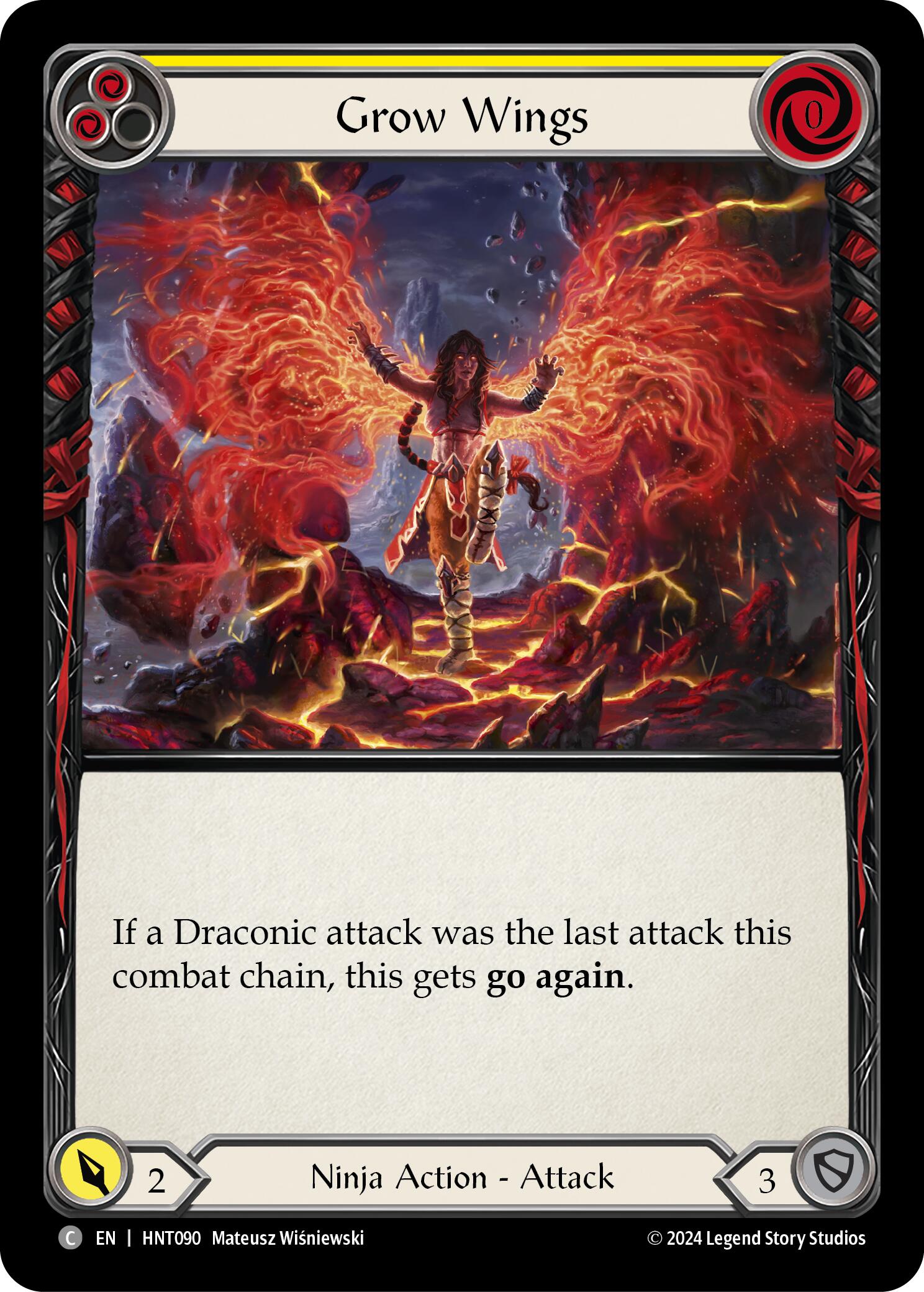 Grow Wings (Yellow) [HNT090] (The Hunted)  Rainbow Foil | Good Games Modbury