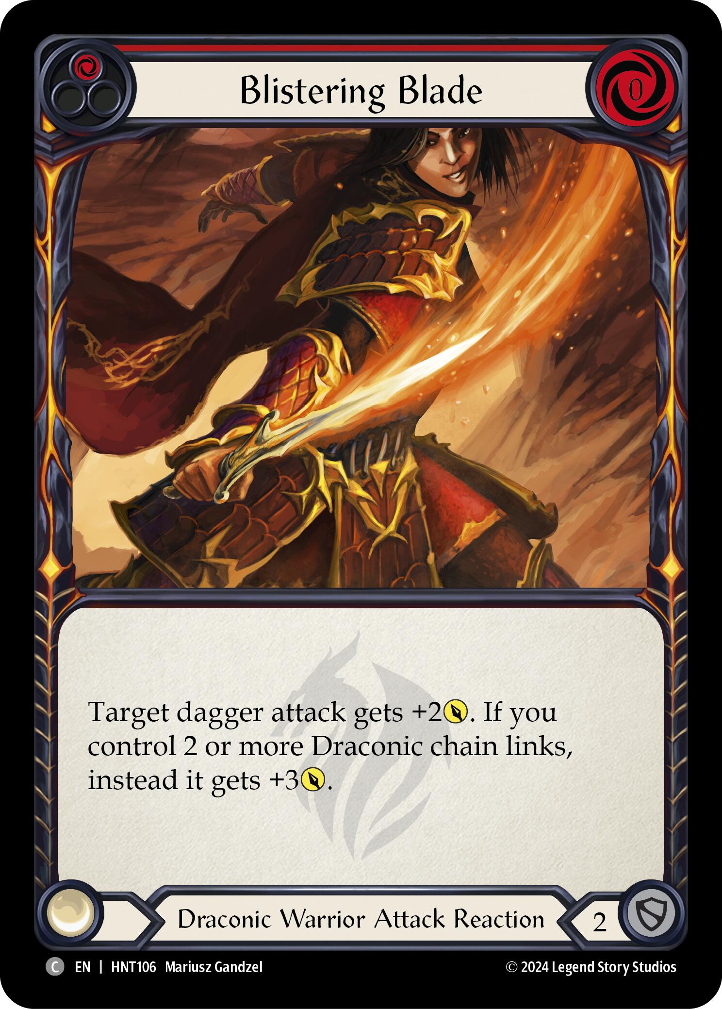 Blistering Blade (Red) [HNT106] (The Hunted)  Rainbow Foil | Good Games Modbury
