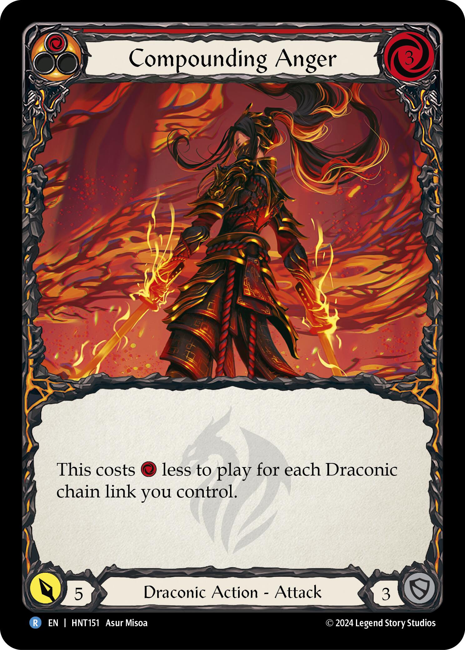 Compounding Anger (Red) [HNT151] (The Hunted)  Rainbow Foil | Good Games Modbury