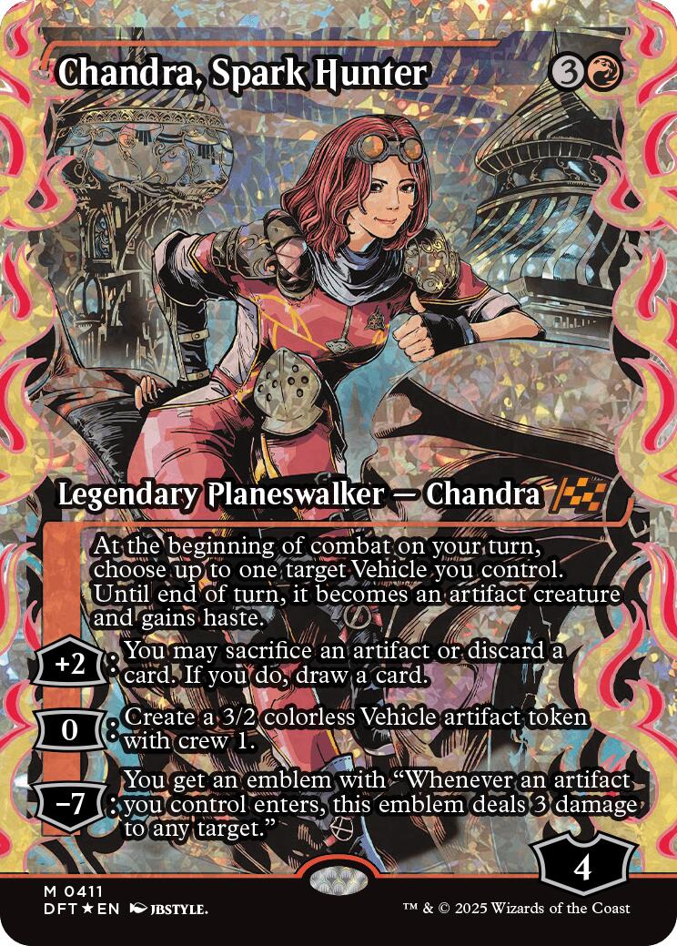 Chandra, Spark Hunter (Showcase Fracture Foil) (Japanese) [Aetherdrift] | Good Games Modbury