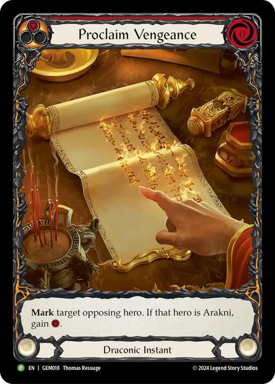 Proclaim Vengeance [GEM018] (GEM Pack 1)  Rainbow Foil | Good Games Modbury