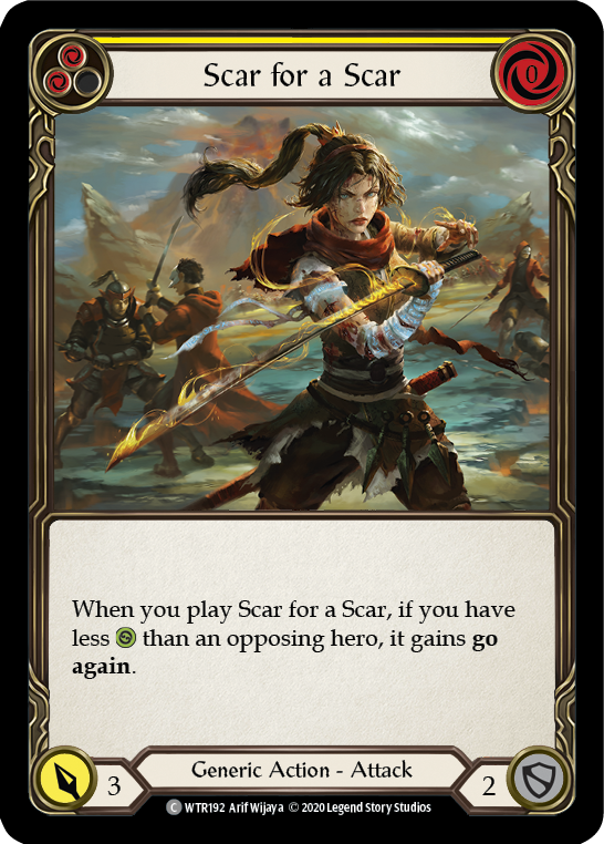 Scar for a Scar (Yellow) [U-WTR192] (Welcome to Rathe Unlimited)  Unlimited Rainbow Foil | Good Games Modbury