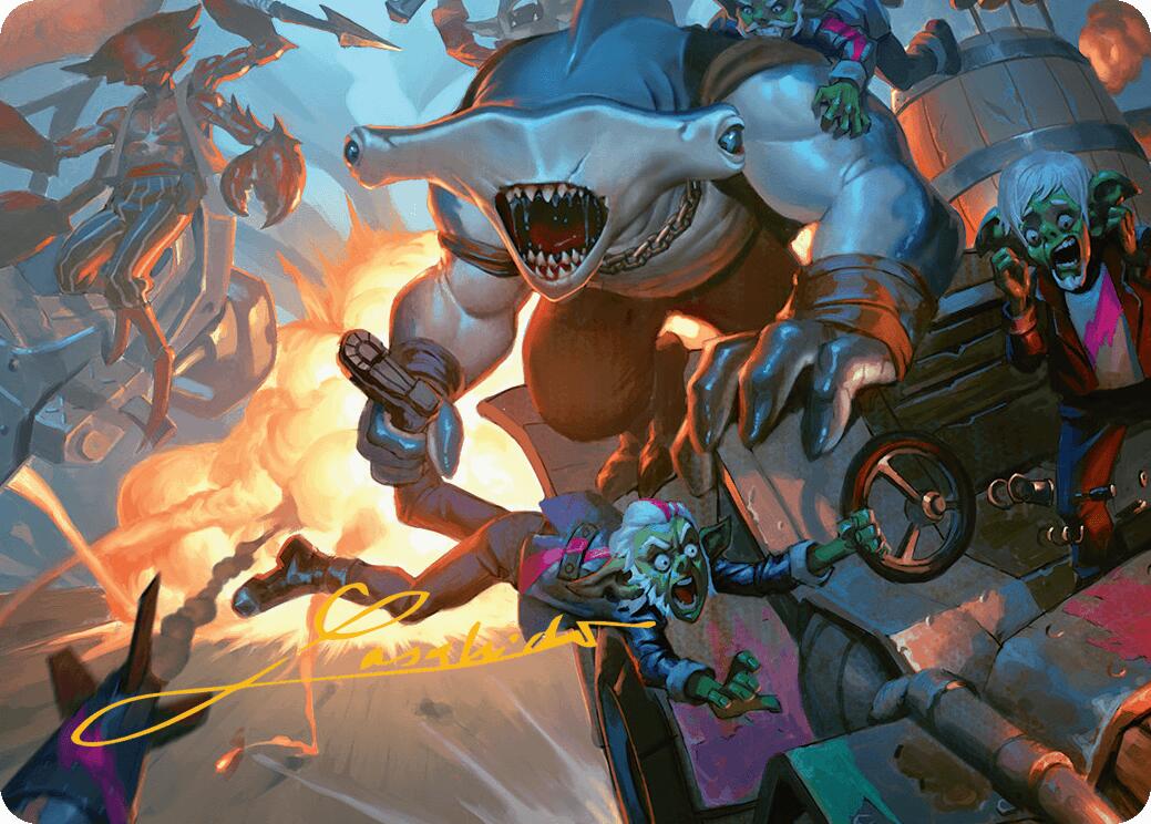 Trade the Helm Art Card (Gold-Stamped Signature) [Aetherdrift Art Series] | Good Games Modbury