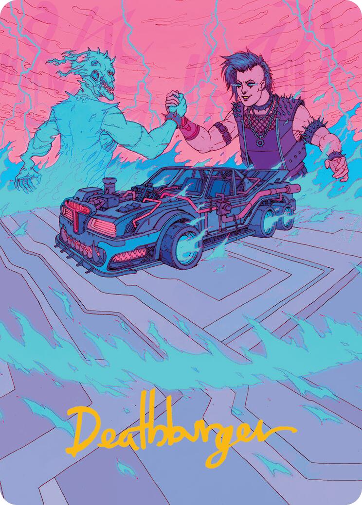 Demonic Junker Art Card (Gold-Stamped Signature) [Aetherdrift Art Series] | Good Games Modbury