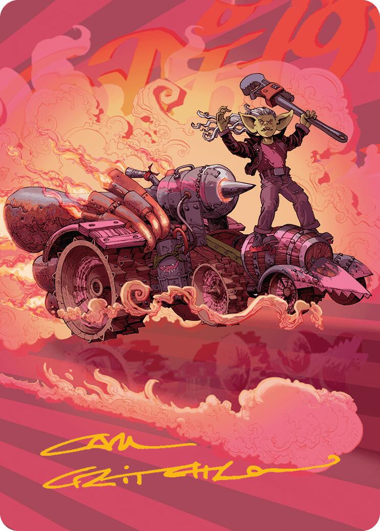 Burner Rocket Art Card (Gold-Stamped Signature) [Aetherdrift Art Series] | Good Games Modbury