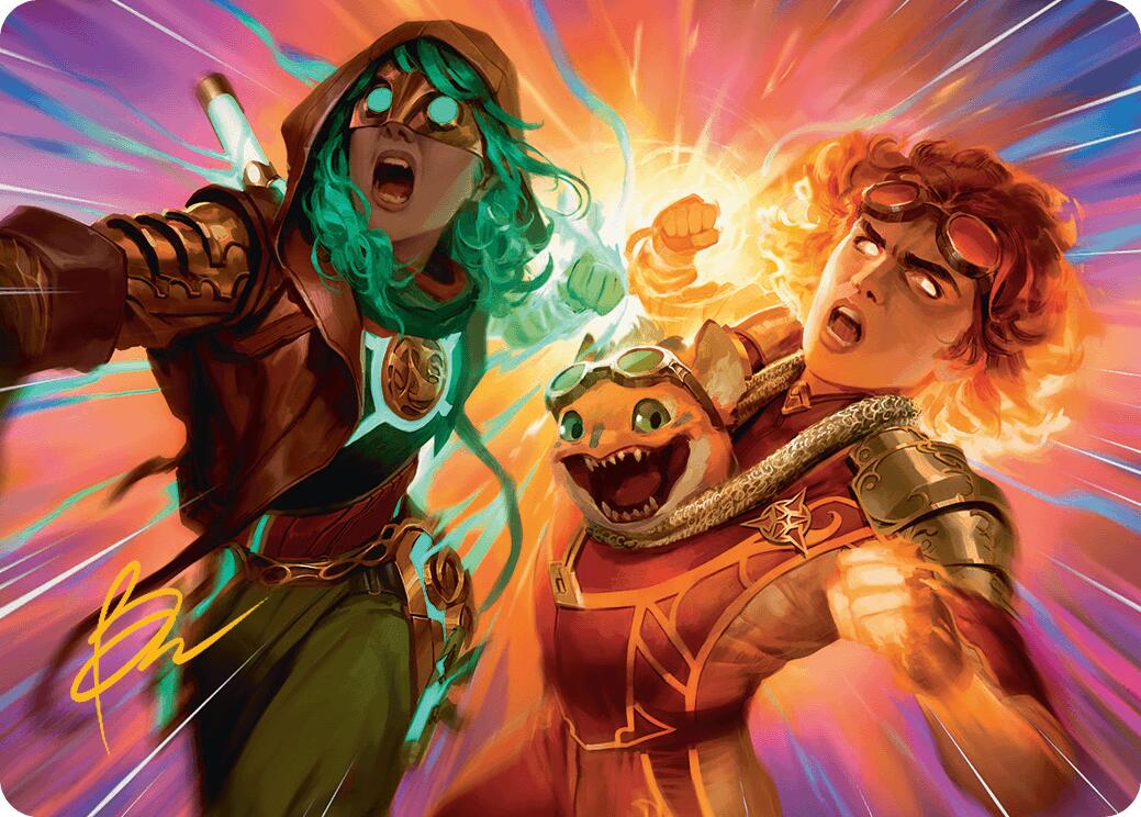 Full Throttle Art Card (Gold-Stamped Signature) [Aetherdrift Art Series] | Good Games Modbury